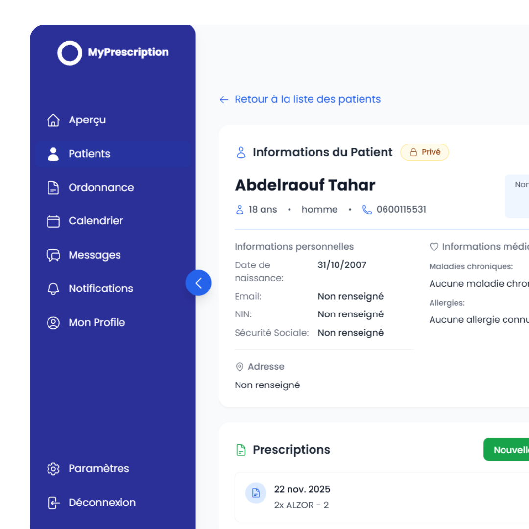 Consultation Assistant interface
