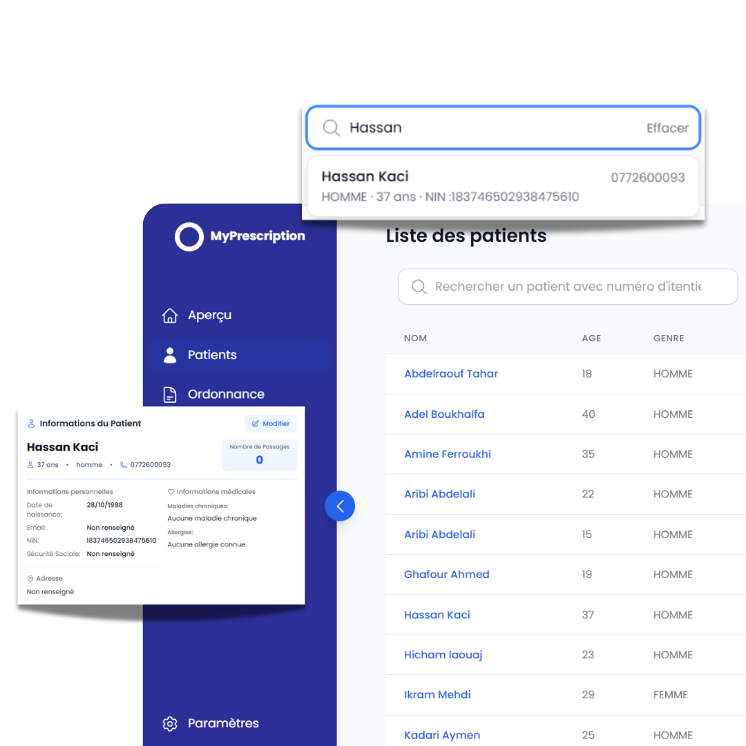 Rechercher des patients